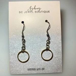 Handmade dangly small hoop earrings